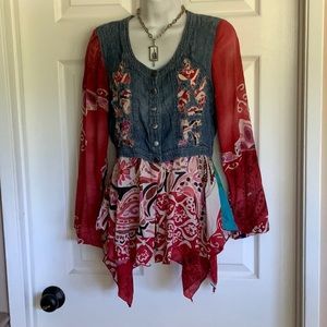 WONDERLUST ..boho 100% cotton top